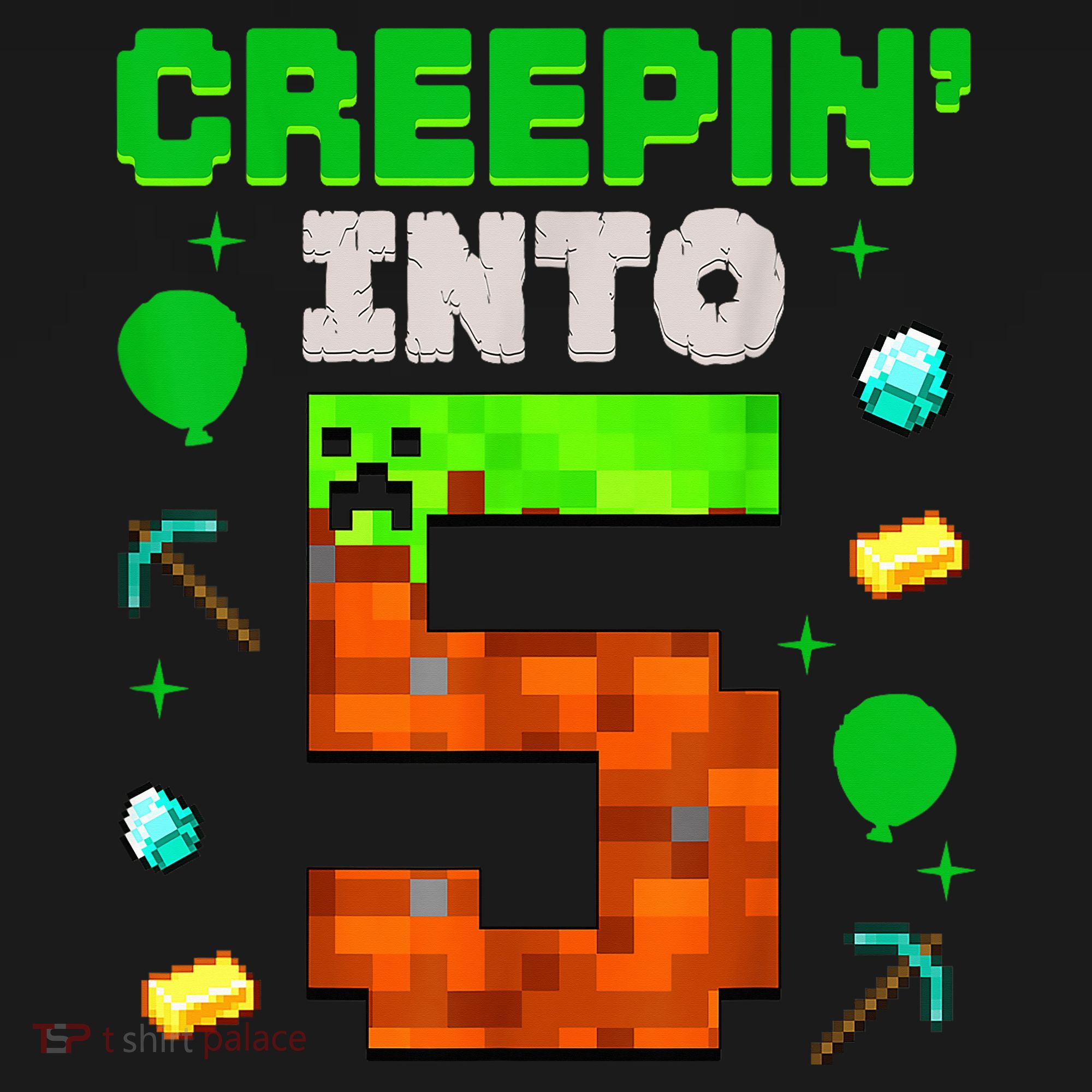 5th Birthday Gamer Pixel Creepin’ Into 5 Video Game Party Women's Hoodie
