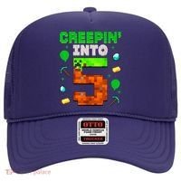5th Birthday Gamer Pixel Creepin’ Into 5 Video Game Party Hat thumb 0
