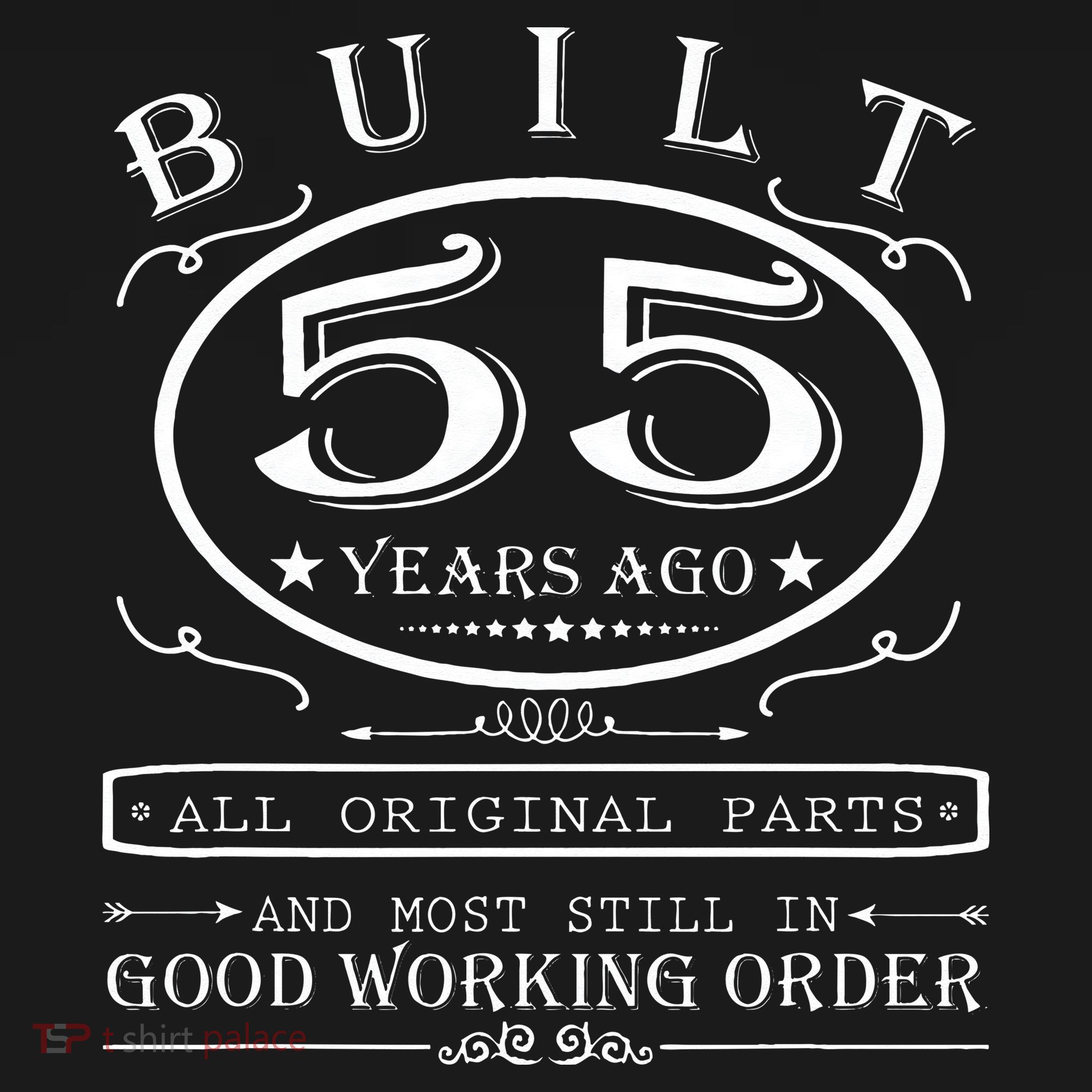55th Birthday Graphic Built 55 Years Ago Original Parts Polo
