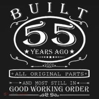 55th Birthday Graphic Built 55 Years Ago Original Parts Visor thumb 3