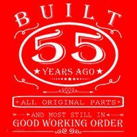 55th Birthday Graphic Built 55 Years Ago Original Parts Santa Hat thumb 1