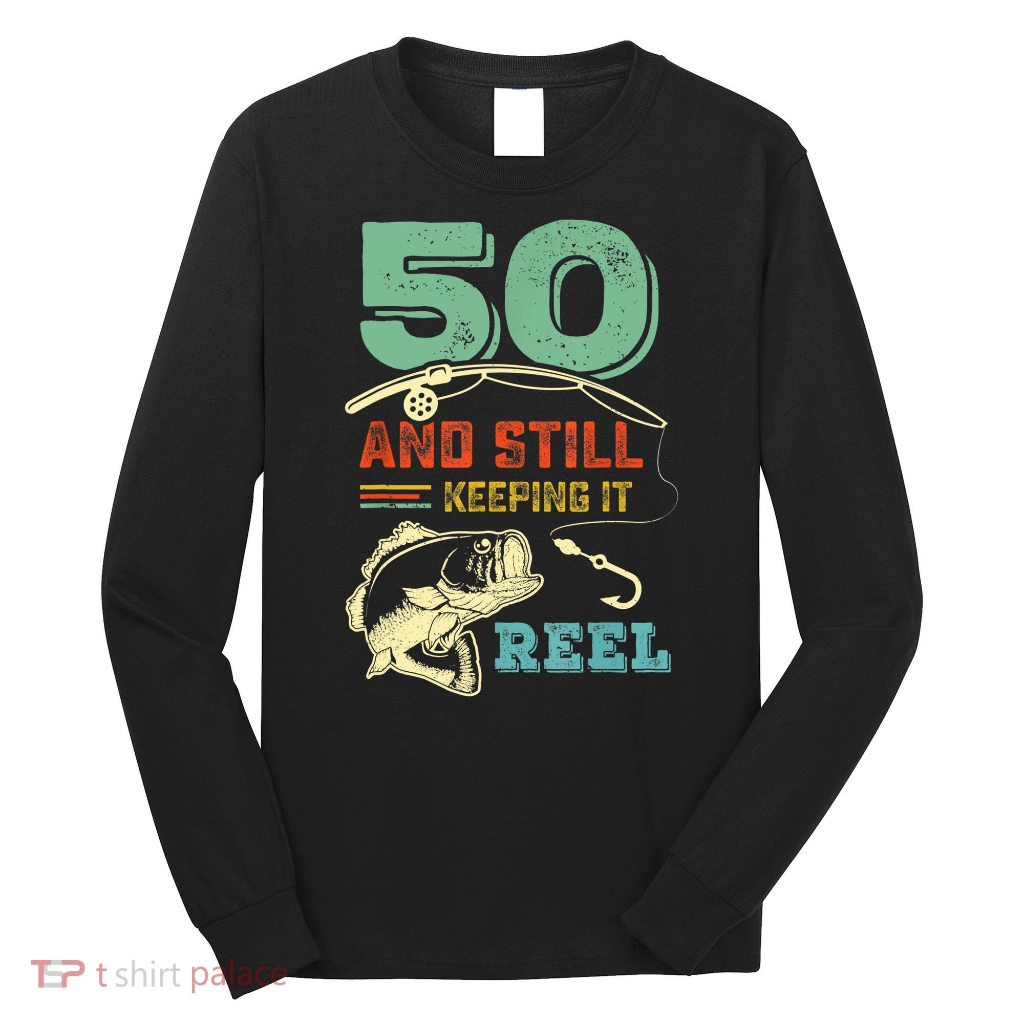 50th Birthday Gift For Fisherman Mens Long Sleeve Shirt