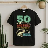 50th Birthday Gift For Fisherman Mens T-Shirt thumb 2