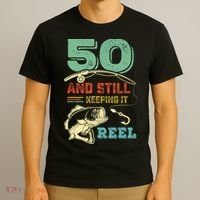 50th Birthday Gift For Fisherman Mens T-Shirt thumb 3