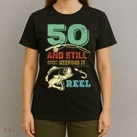 50th Birthday Gift For Fisherman Mens T-Shirt thumb 4