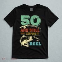 50th Birthday Gift For Fisherman Mens T-Shirt thumb 5