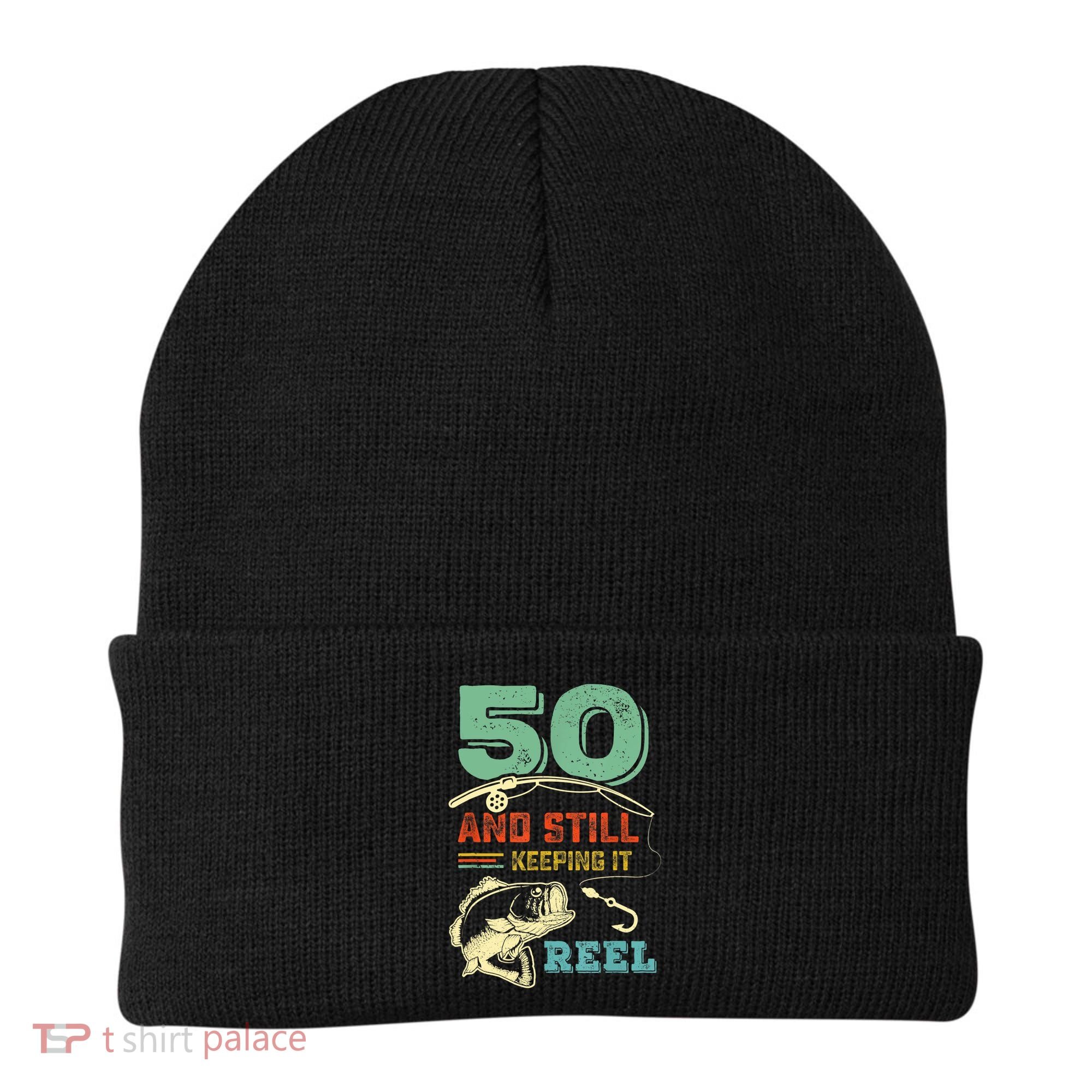 50th Birthday Gift For Fisherman Mens Beanie