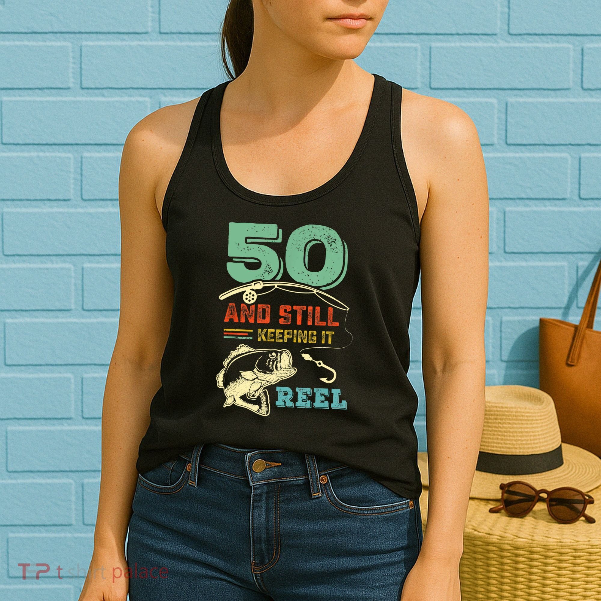 50th Birthday Gift For Fisherman Mens Women's Tank Top