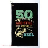 50th Birthday Gift For Fisherman Mens Golf Towel thumb 0