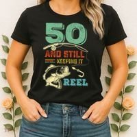 50th Birthday Gift For Fisherman Mens Women's T-Shirt thumb 2