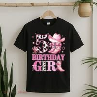 5th Birthday Girl Rodeo Western Cowgirl Birthday Party  T-Shirt thumb 2