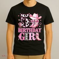 5th Birthday Girl Rodeo Western Cowgirl Birthday Party  T-Shirt thumb 3