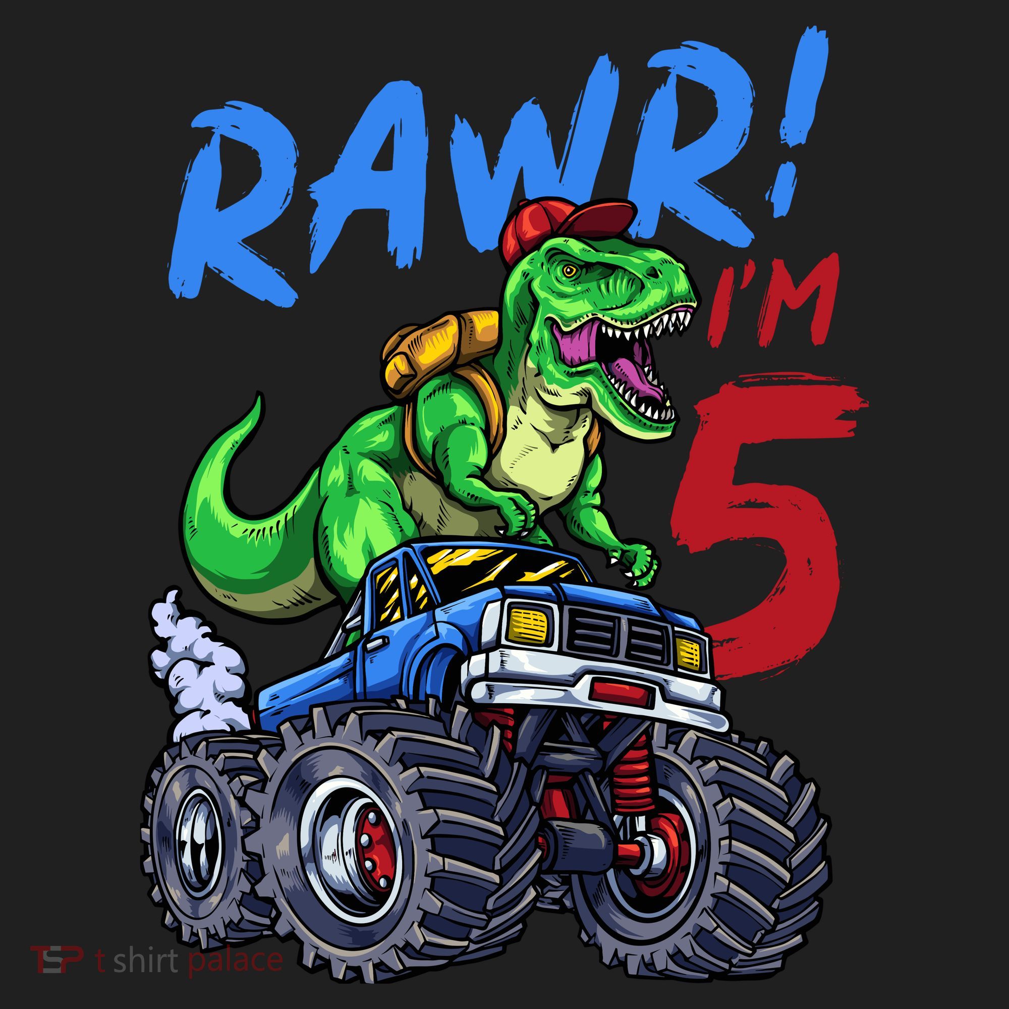 5th Birthday I’M 5 Dinosaur T Rex Monster Truck Women's Sweatshirt