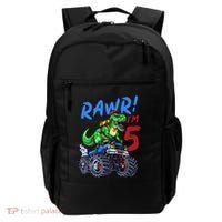 5th Birthday I’M 5 Dinosaur T Rex Monster Truck Backpack thumb 0