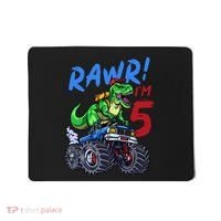 5th Birthday I’M 5 Dinosaur T Rex Monster Truck Mousepad thumb 0