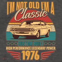 50th Birthday I'm Not Old I'm A Classic Custom Built Car 1976 Vector Backpack thumb 2