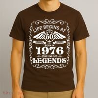 50th Birthday Life Begins At 50 Born In 1976 The Year Of Legends T-Shirt thumb 3