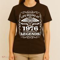 50th Birthday Life Begins At 50 Born In 1976 The Year Of Legends T-Shirt thumb 4