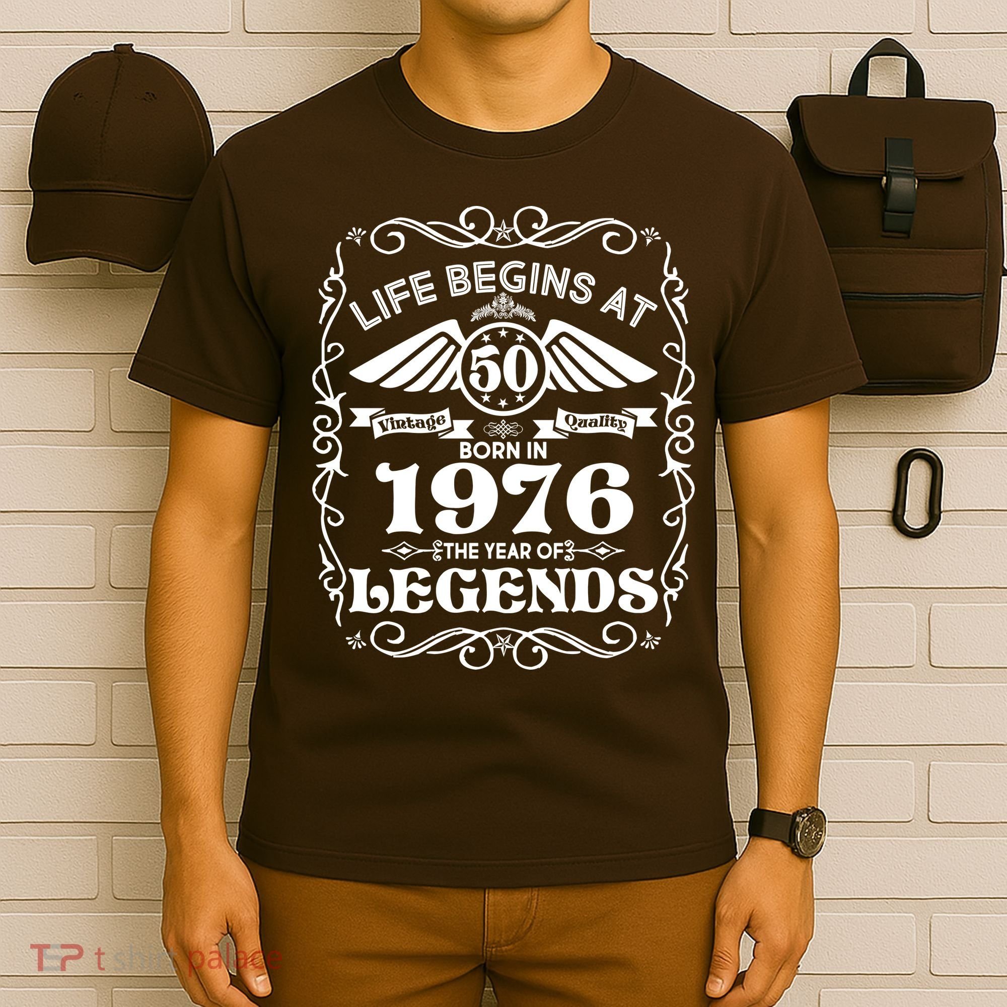 50th Birthday Life Begins At 50 Born In 1976 The Year Of Legends T-Shirt