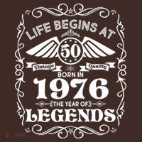 50th Birthday Life Begins At 50 Born In 1976 The Year Of Legends T-Shirt thumb 7