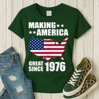 50th Birthday Making American Great Since 1976 Women's T-Shirt thumb 3