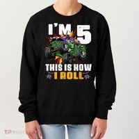 5th Birthday Monster Truck Rule JAM Five Years Women's Sweatshirt thumb 0
