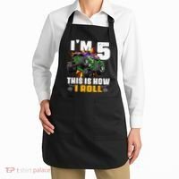 5th Birthday Monster Truck Rule JAM Five Years Apron thumb 2