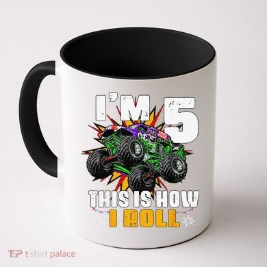 5th Birthday Monster Truck Rule JAM Five Years Coffee Mug