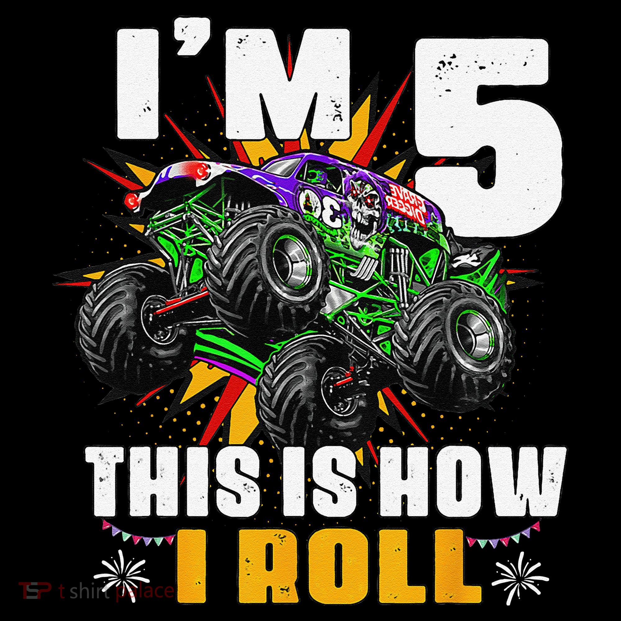 5th Birthday Monster Truck Rule JAM Five Years Coffee Mug