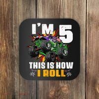 5th Birthday Monster Truck Rule JAM Five Years Coaster thumb 0