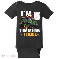5th Birthday Monster Truck Rule JAM Five Years Baby Bodysuit thumb 0
