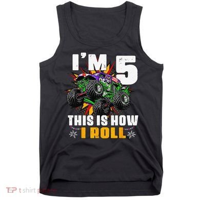 5th Birthday Monster Truck Rule JAM Five Years Tank Top