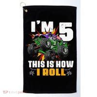 5th Birthday Monster Truck Rule JAM Five Years Golf Towel thumb 0