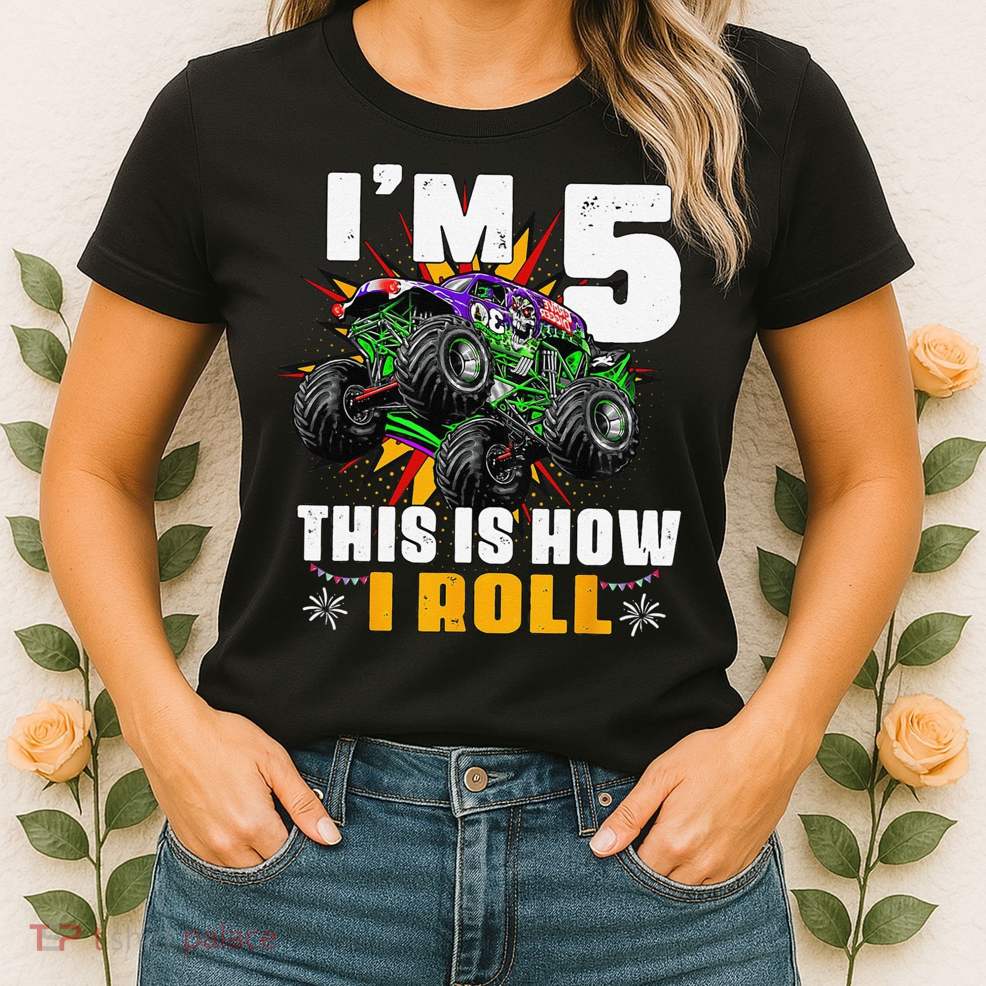 5th Birthday Monster Truck Rule JAM Five Years Women's T-Shirt