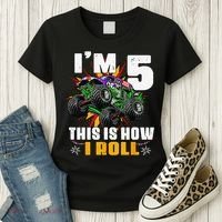 5th Birthday Monster Truck Rule JAM Five Years Women's T-Shirt thumb 3