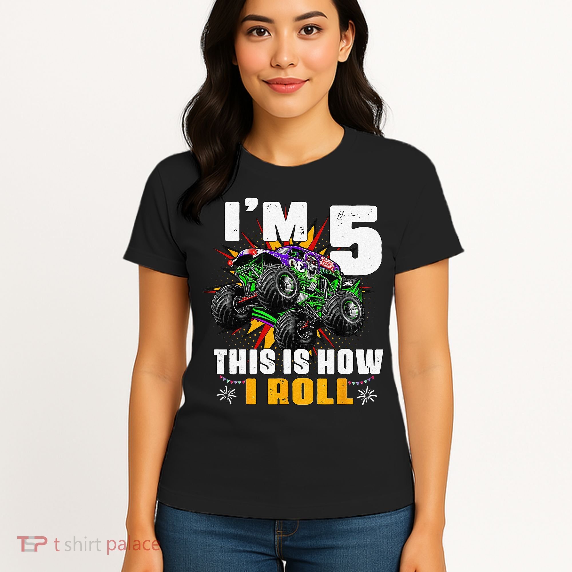 5th Birthday Monster Truck Rule JAM Five Years Women's T-Shirt
