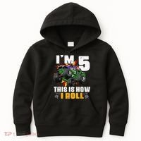 5th Birthday Monster Truck Rule JAM Five Years Kids Hoodie thumb 0