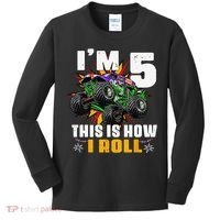 5th Birthday Monster Truck Rule JAM Five Years Kids Long Sleeve Shirt thumb 0