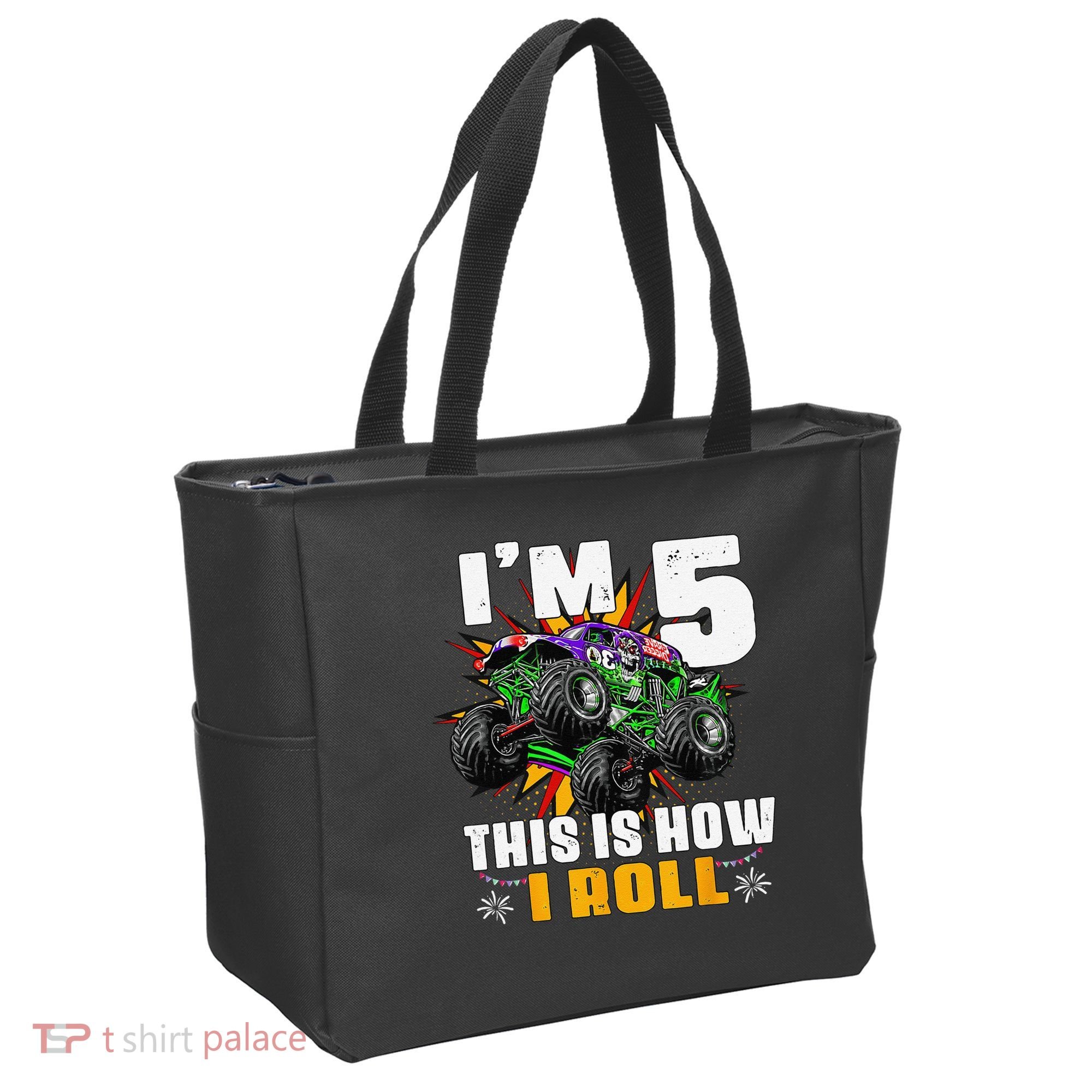 5th Birthday Monster Truck Rule JAM Five Years Tote Bag