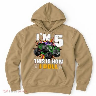5th Birthday Monster Truck Rule JAM Five Years Hoodie
