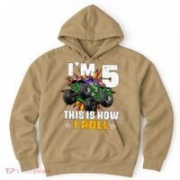 5th Birthday Monster Truck Rule JAM Five Years Hoodie thumb 0