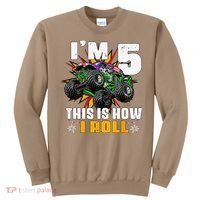 5th Birthday Monster Truck Rule JAM Five Years Sweatshirt thumb 0