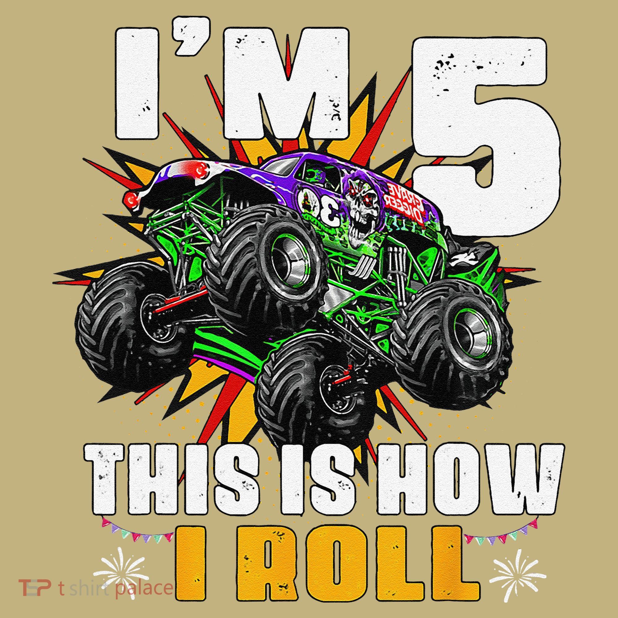 5th Birthday Monster Truck Rule JAM Five Years Sweatshirt