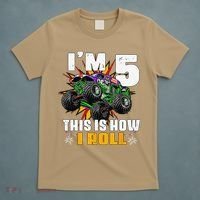 5th Birthday Monster Truck Rule JAM Five Years T-Shirt thumb 5