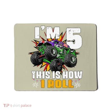 5th Birthday Monster Truck Rule JAM Five Years Mousepad