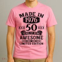 50th Birthday Made In 1976 50 Years Of Being Awesome Limited Edition T-Shirt thumb 3