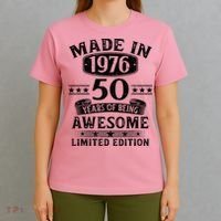 50th Birthday Made In 1976 50 Years Of Being Awesome Limited Edition T-Shirt thumb 4