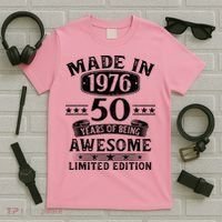 50th Birthday Made In 1976 50 Years Of Being Awesome Limited Edition T-Shirt thumb 5