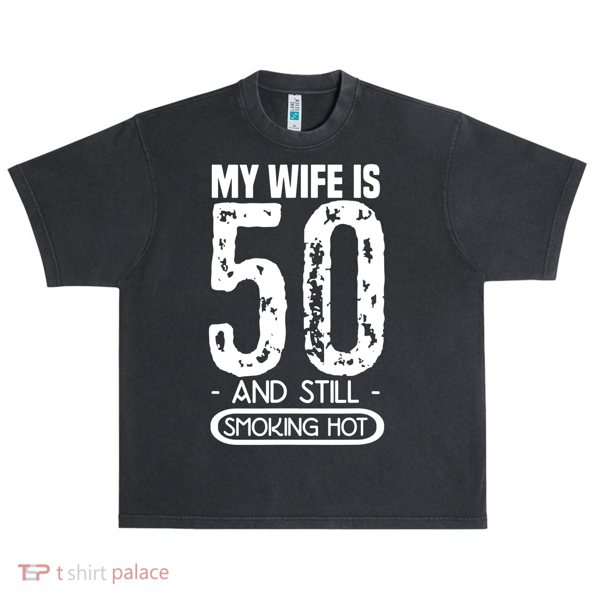 50th Birthday My Wife Is 50 Urban Oversized Heavyweight T-Shirt