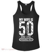 50th Birthday My Wife Is 50 Ladies PosiCharge Competitor Racerback Tank thumb 0